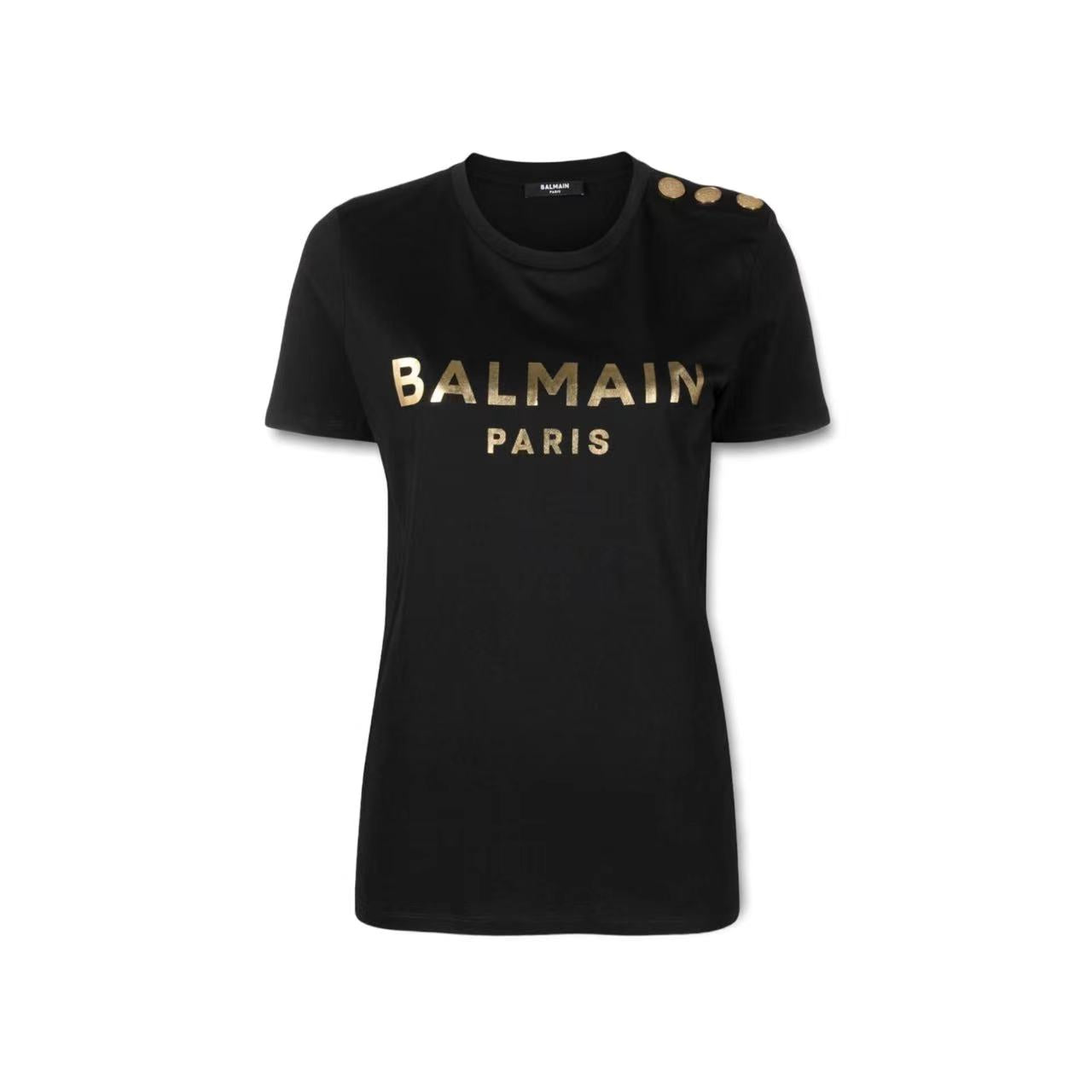 METALLIC-LOGO BUTTON-EMBELLISHED T-SHIRT image 0