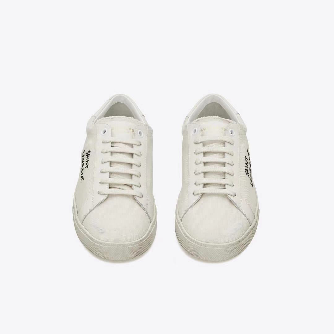 COURT CLASSIC SL/06 EMBROIDERED SNEAKERS IN CANVAS AND LEATHER image 1