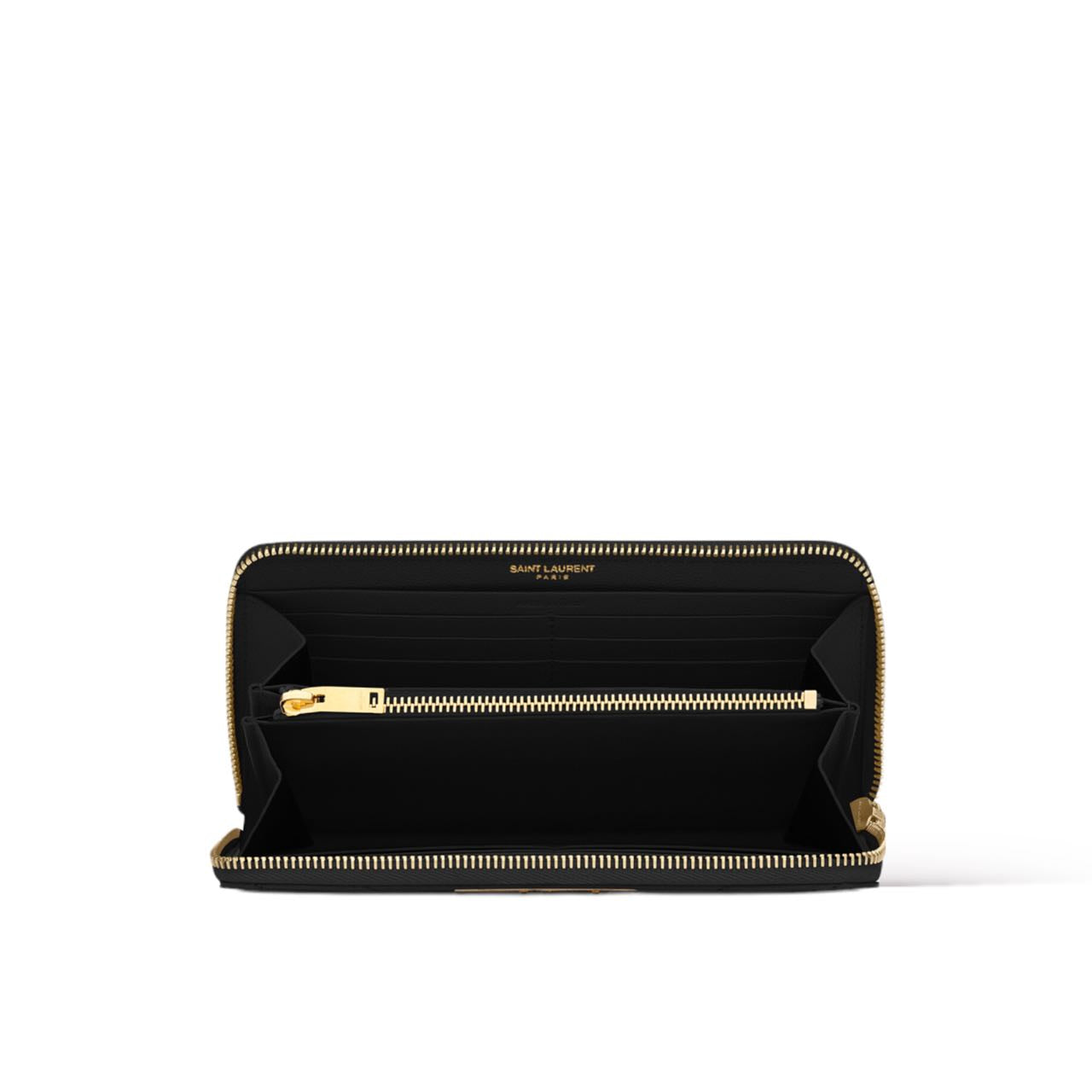CASSANDRE SAINT LAURENT MATELASSÉ ZIP AROUND WALLET IN GRAIN DE POUDRE EMBOSSED LEATHER image 2