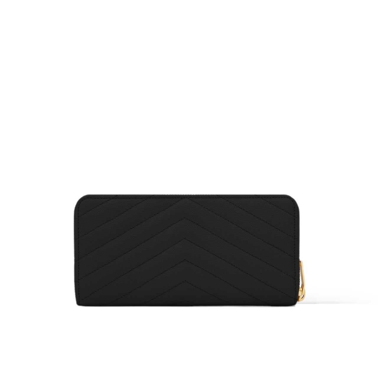 CASSANDRE SAINT LAURENT MATELASSÉ ZIP AROUND WALLET IN GRAIN DE POUDRE EMBOSSED LEATHER image 1