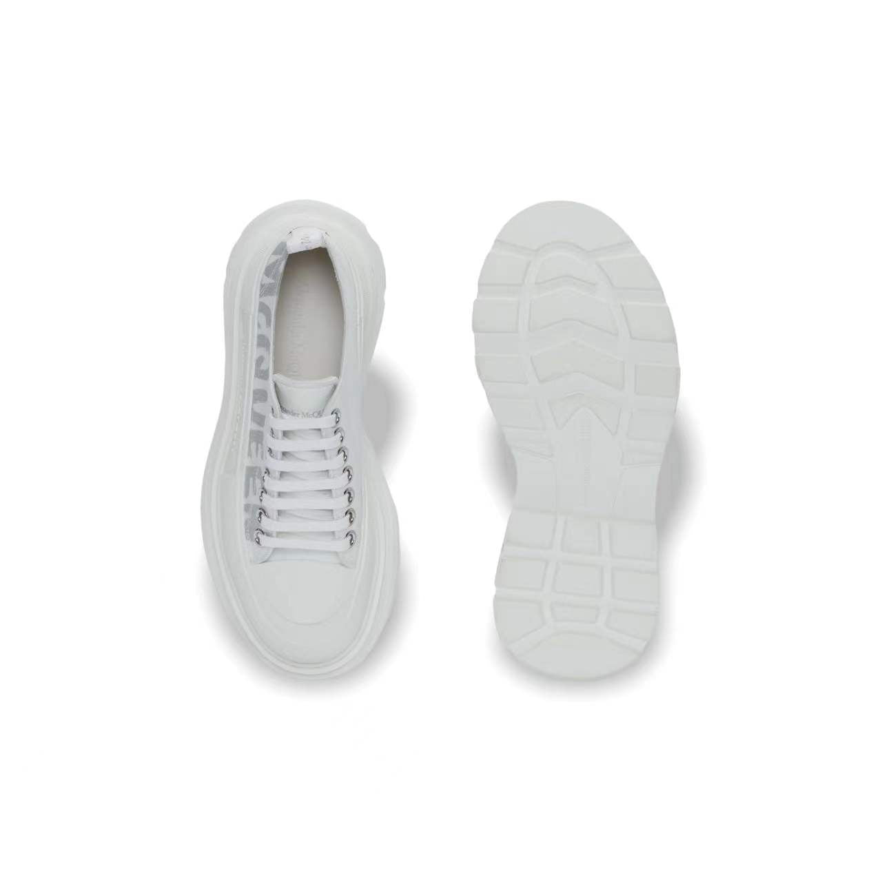 Tread Slick Lace-up in White/Sliver image 3