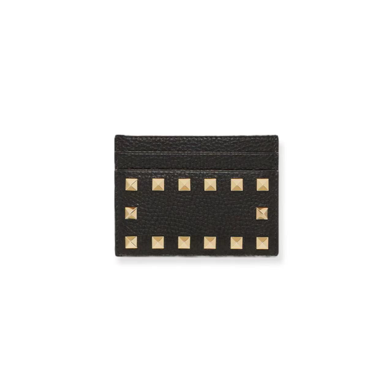 ROCKSTUD GRAINY CALFSKIN CARDHOLDER image 0
