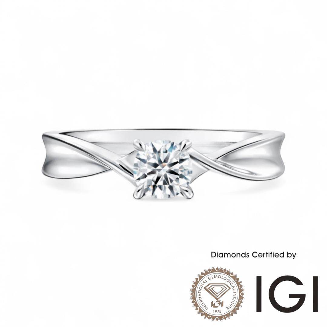 ASH047 Solitaire . Lab-Grown Diamond . Ring, D, VVS1, VVS2, 3EX, IGI Certified - Madison Avenue Diamond