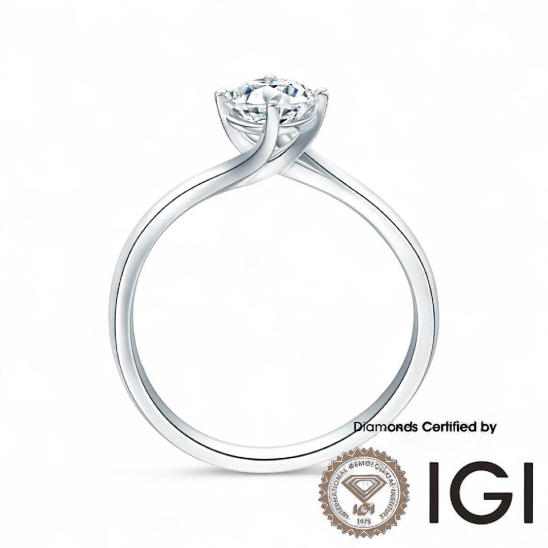 ASH044 Solitaire . Lab-Grown Diamond . Ring, D, VVS1, VVS2, 3EX, IGI Certified - Madison Avenue Diamond