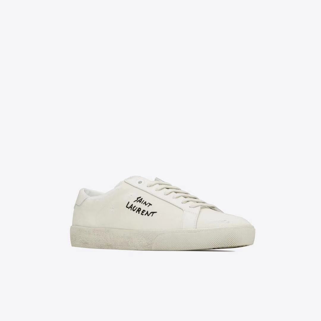 COURT CLASSIC SL/06 EMBROIDERED SNEAKERS IN CANVAS AND LEATHER image 3