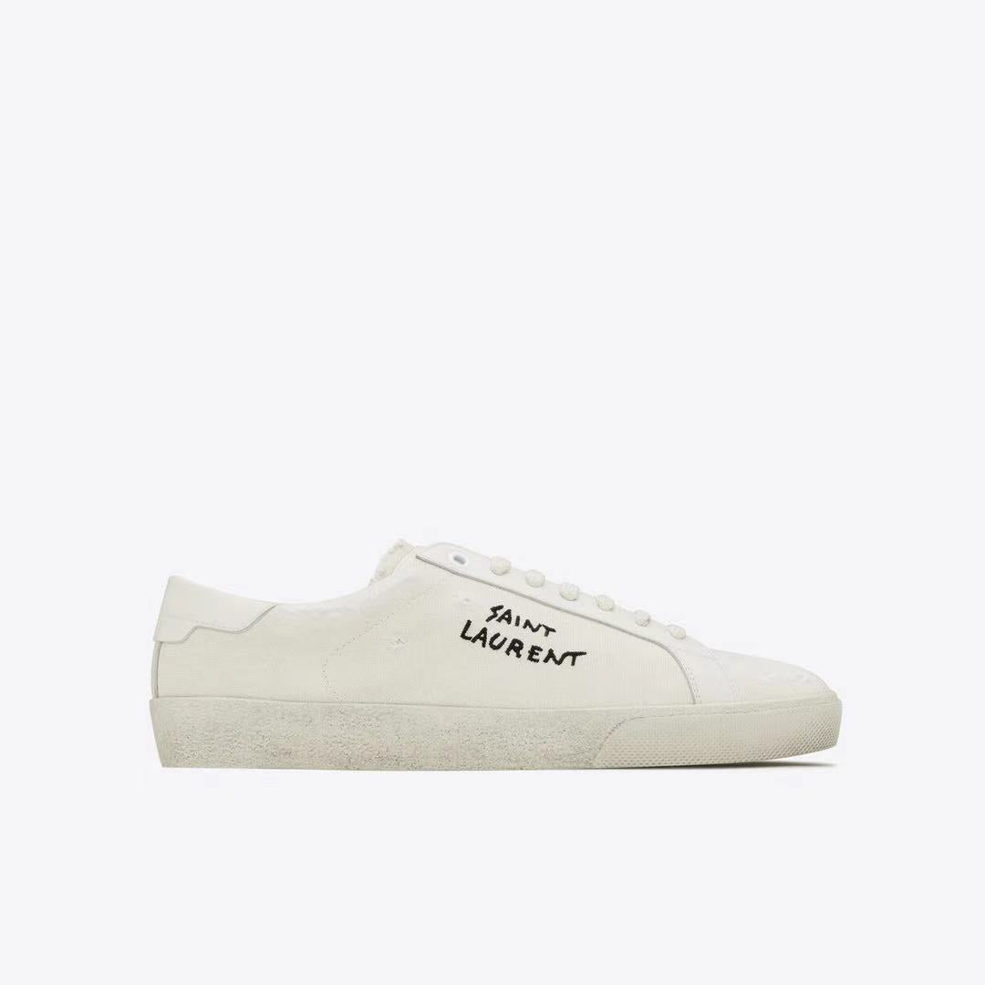 COURT CLASSIC SL/06 EMBROIDERED SNEAKERS IN CANVAS AND LEATHER image 0