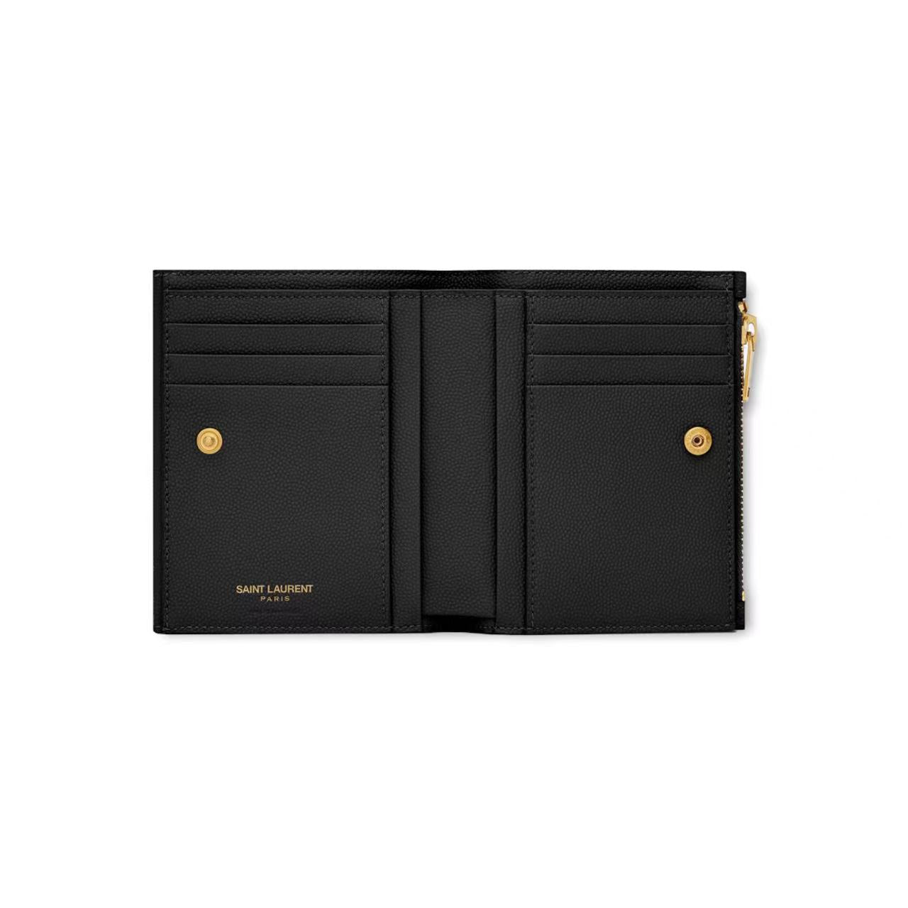 UPTOWN COMPACT WALLET IN GRAIN DE POUDRE EMBOSSED LEATHER image 2