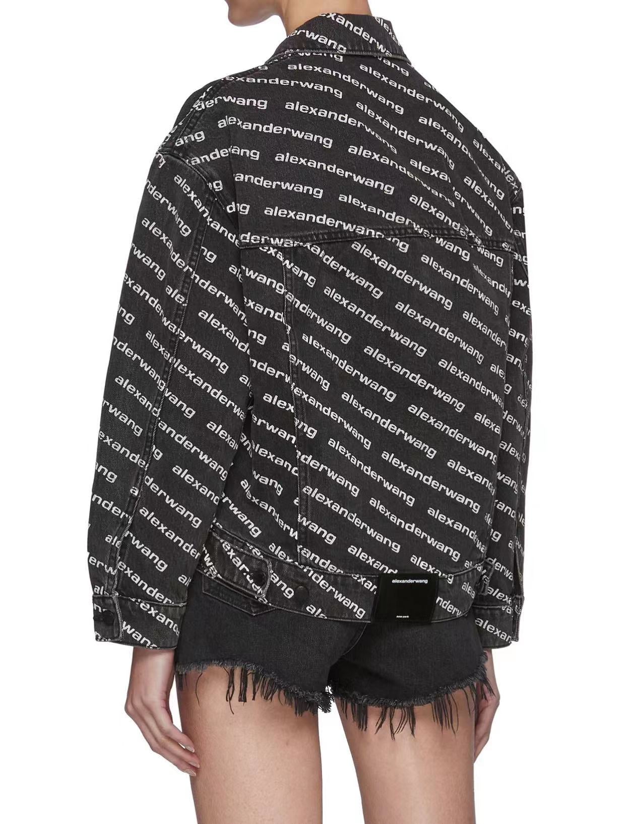 falling back logo jacket in dark denim image 2