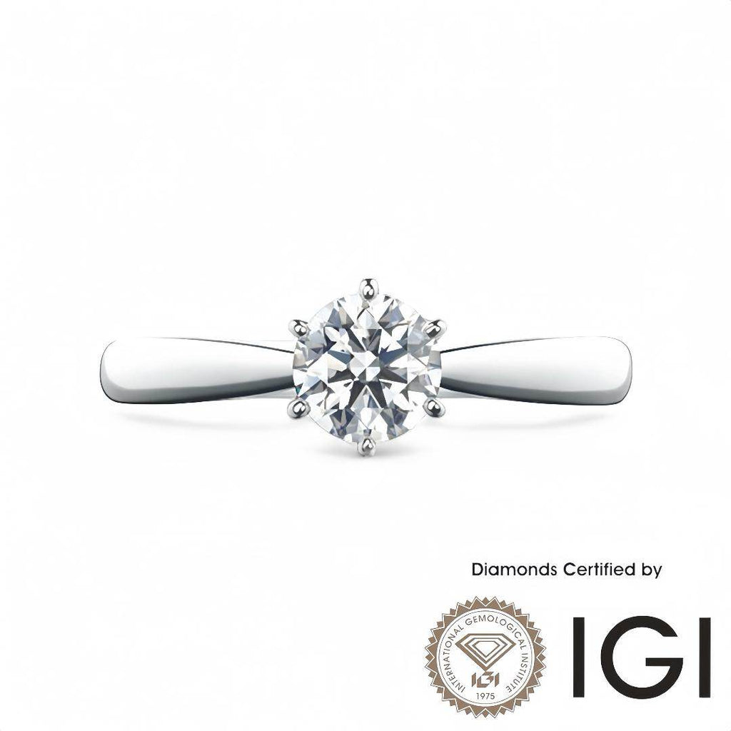 ASH017 Solitaire . Lab-Grown Diamond . Ring, D, VVS1, VVS2, 3EX, IGI Certified - Madison Avenue Diamond