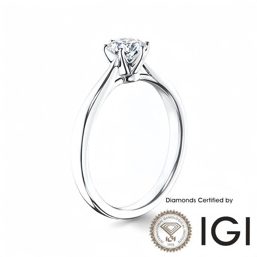 ASH017 Solitaire . Lab-Grown Diamond . Ring, D, VVS1, VVS2, 3EX, IGI Certified - Madison Avenue Diamond