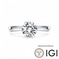 ASH019 Solitaire . Lab-Grown Diamond . Ring, D, VVS1, VVS2, 3EX, IGI Certified - Madison Avenue Diamond