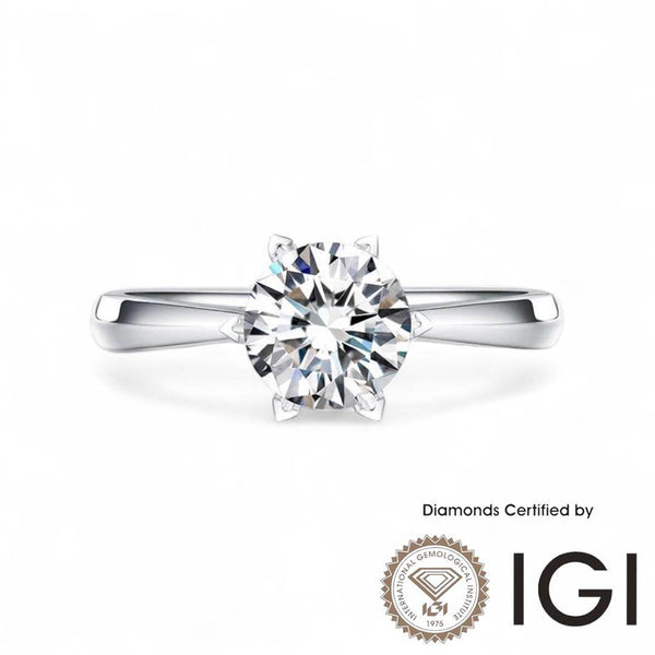 ASH019 Solitaire . Lab-Grown Diamond . Ring, D, VVS1, VVS2, 3EX, IGI Certified - Madison Avenue Diamond