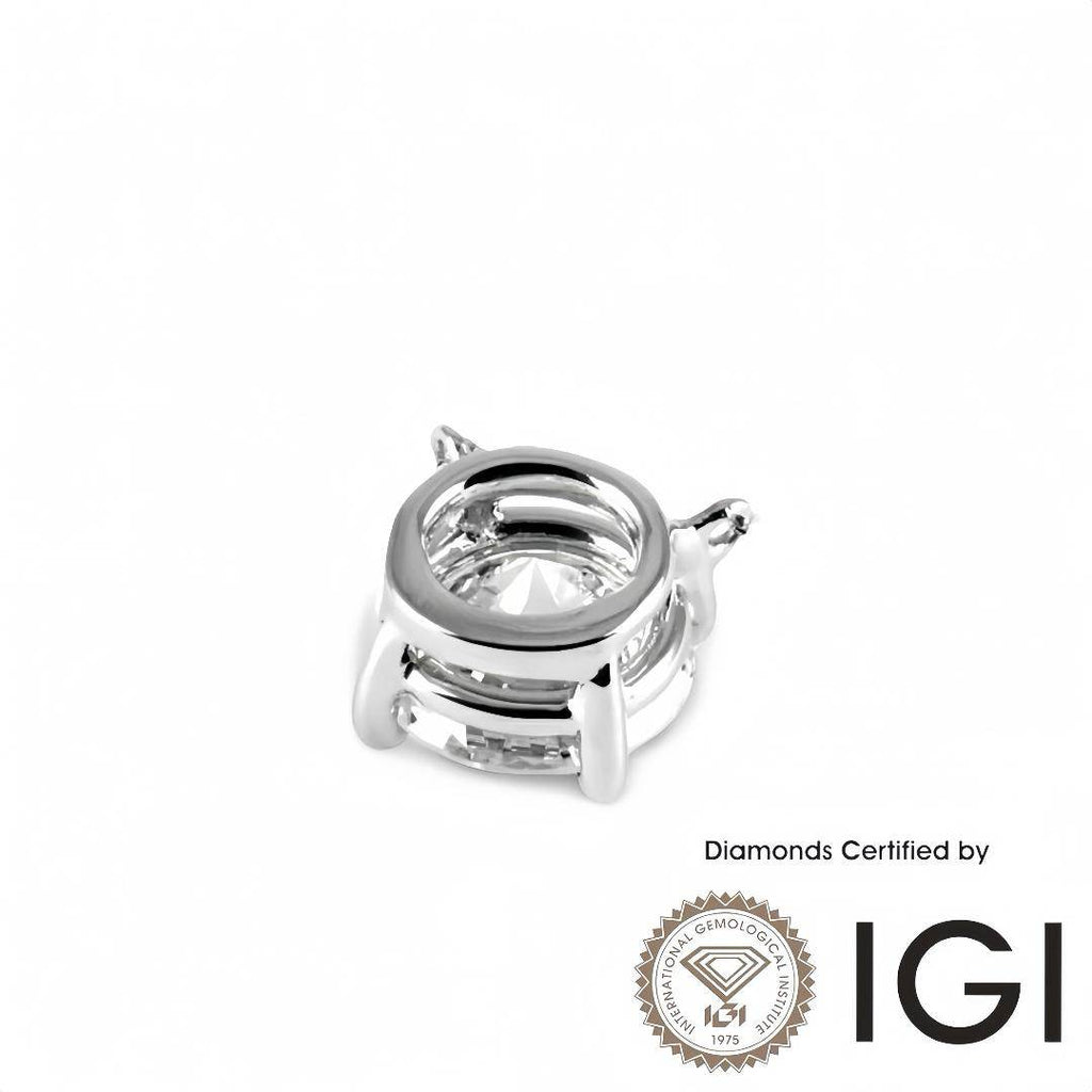 ASH023 Solitaire 18K Lab Grown Diamond Pendant D VVS1 VVS2 3EX IGI Certified - Madison Avenue Diamond