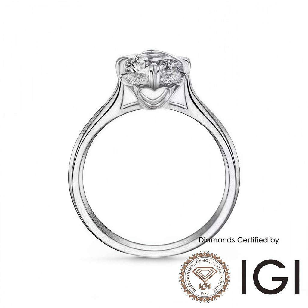 ASH026 Halo Lab Grown Diamond Ring D VVS1 VVS2 3EX IGI Certified - Madison Avenue Diamond