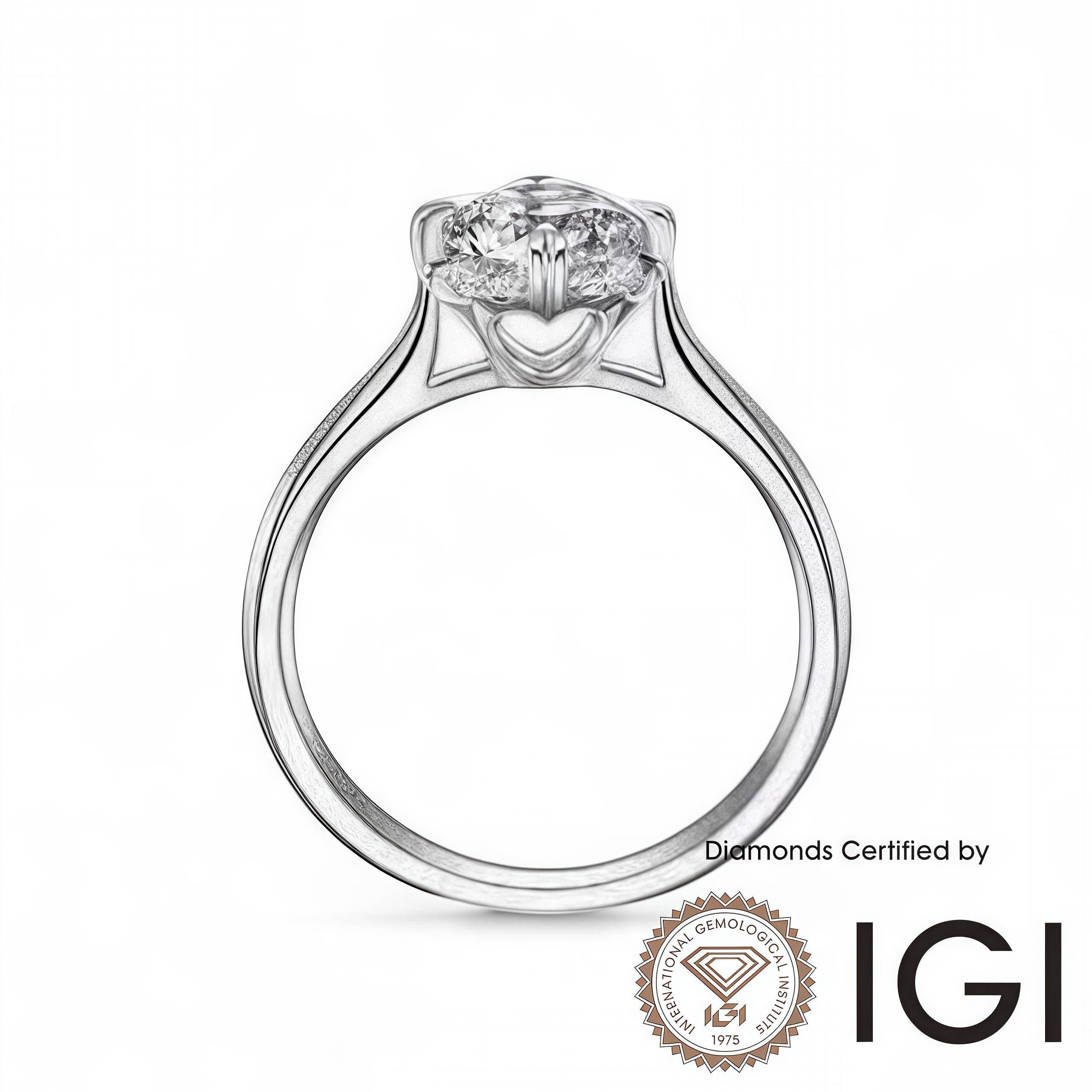 ASH026 Halo Lab Grown Diamond Ring D VVS1 VVS2 3EX IGI Certified - Madison Avenue Diamond