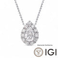 ASH034 Pear Lab Grown Diamond Pendant 18K D VVS1 VVS2 2EX IGI Cert - Madison Avenue Diamond