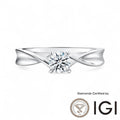 ASH047 Solitaire . Lab-Grown Diamond . Ring, D, VVS1, VVS2, 3EX, IGI Certified - Madison Avenue Diamond