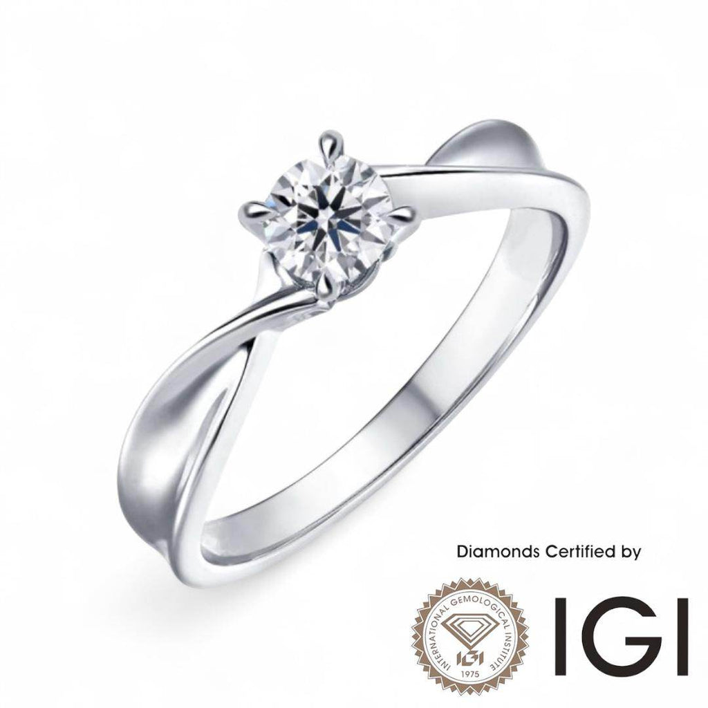 ASH047 Solitaire . Lab-Grown Diamond . Ring, D, VVS1, VVS2, 3EX, IGI Certified - Madison Avenue Diamond