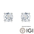 ASH058 1ct D, VVS2, 3EX, IGI certified, Lab-Grown Diamond Earrings (1 Pair)