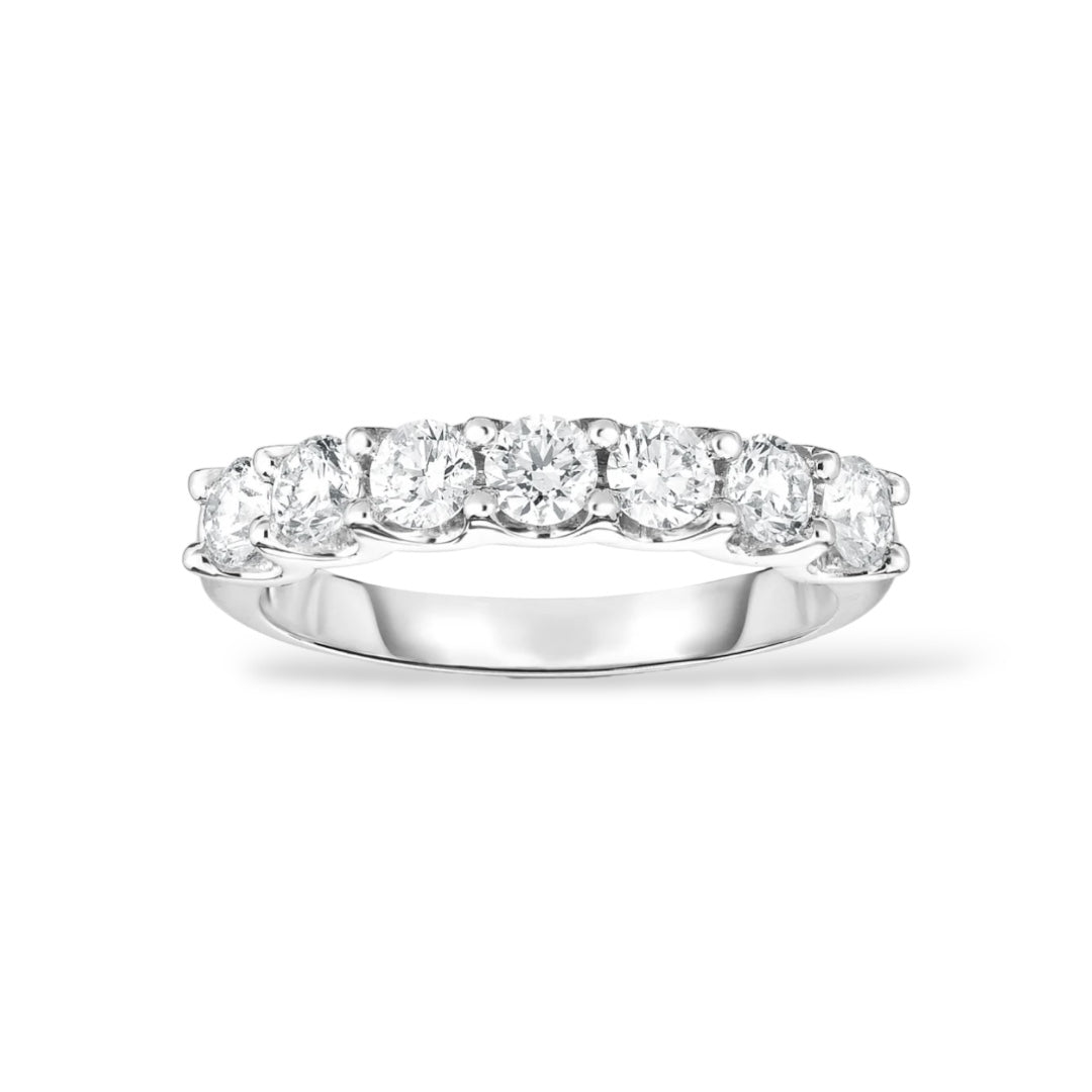 ASH063 3mm Lab Grown Diamond Half Eternity Ring 18K D VVS 3EX