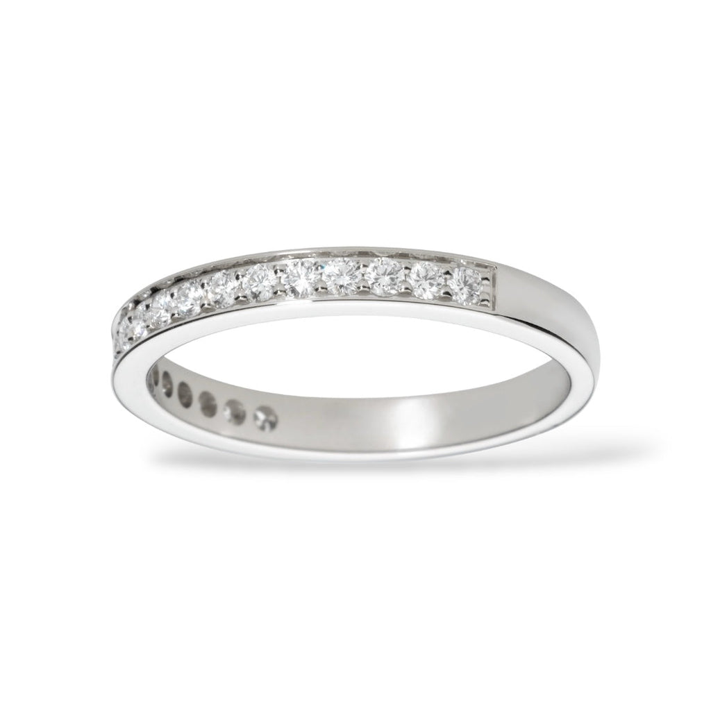 ASH064 2.6mm Lab Grown Diamond Half Eternity Ring 9K D VVS 3EX