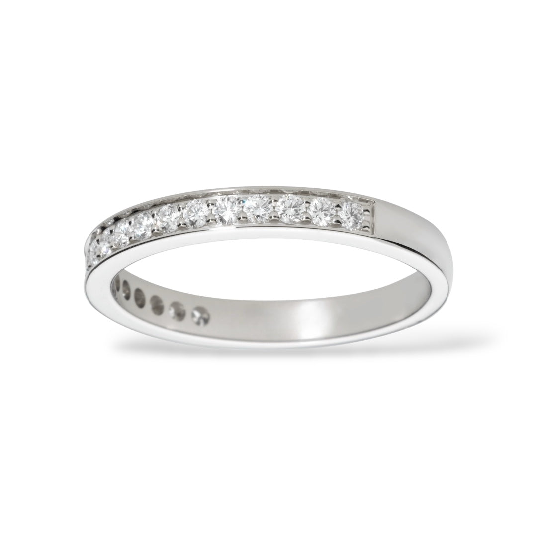 ASH064 2.6mm Lab Grown Diamond Half Eternity Ring 9K D VVS 3EX