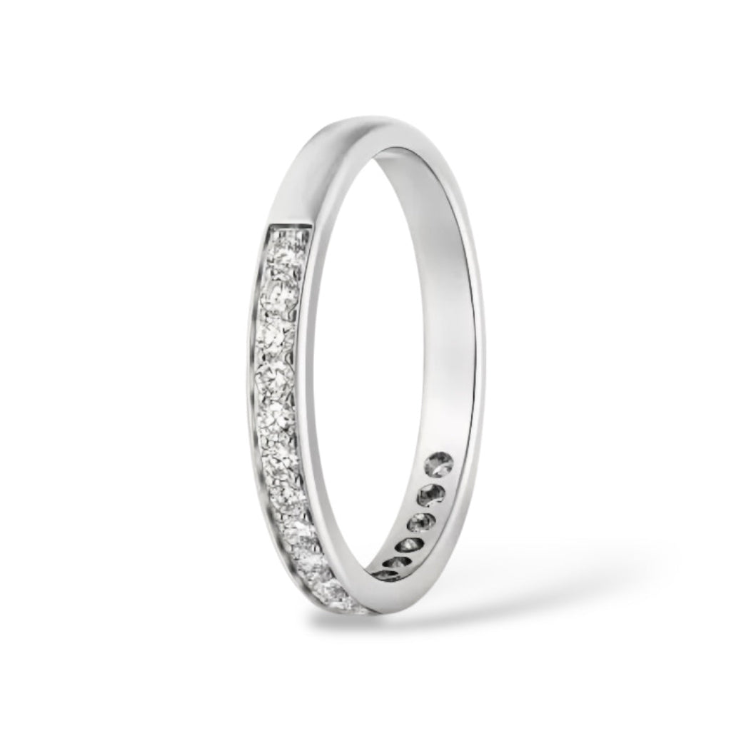 ASH064 2.6mm Lab Grown Diamond Half Eternity Ring 9K D VVS 3EX