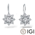 ASH069 Round Lab Grown Diamond Earring In 18K D VVS1 VVS2 3EX IGI Cert