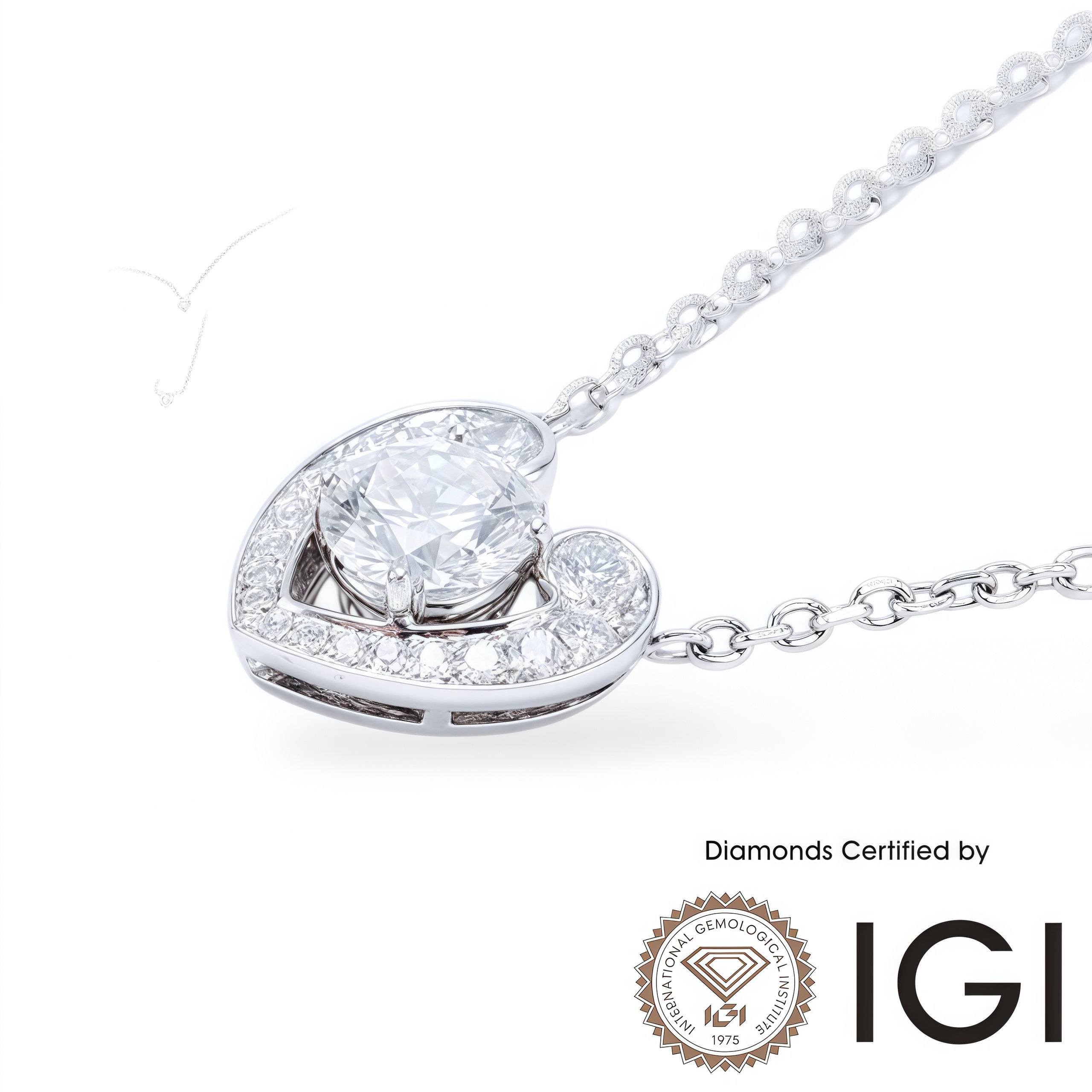 MadisonDia Valentine's Day Sale 1.5ct E, VVS2, 3EX, IGI Certified, 9K Halo Lab Grown Diamond Pendant