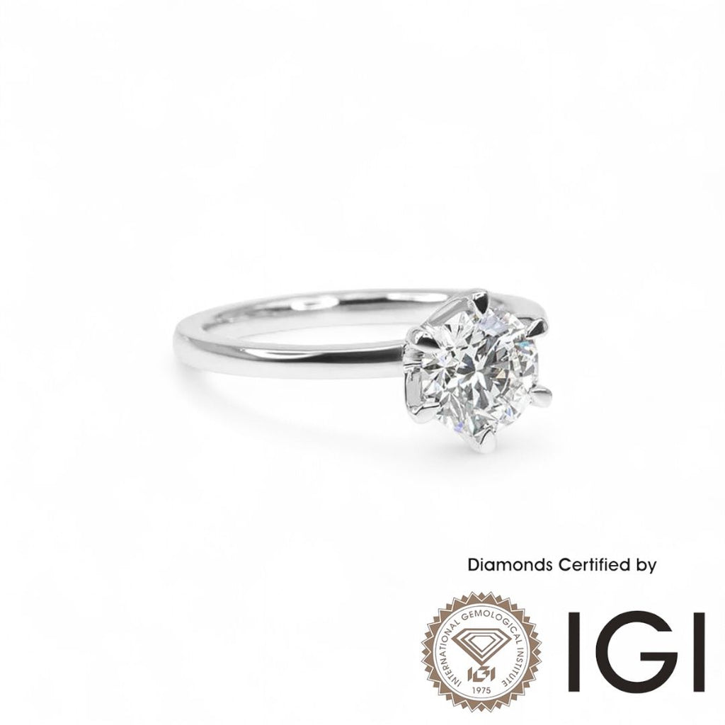 MadisonDia Anniversary Sale 1ct D, VVS2, 3EX, IGI certified, 9K Lab-Grown Diamond Ring