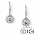 ASH043 Round Lab Grown Diamond Earring In 18K D VVS1 VVS2 3EX IGI Cert - Madison Avenue Diamond