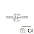ASH010 Sidestone Lab Grown Diamond Ring D VVS1 VVS2 3EX IGI Certified - MadisonDia
