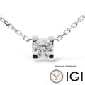 ASH022 Solitaire Lab Grown Diamond Pendant D VVS1 VVS2 3EX IGI Certified