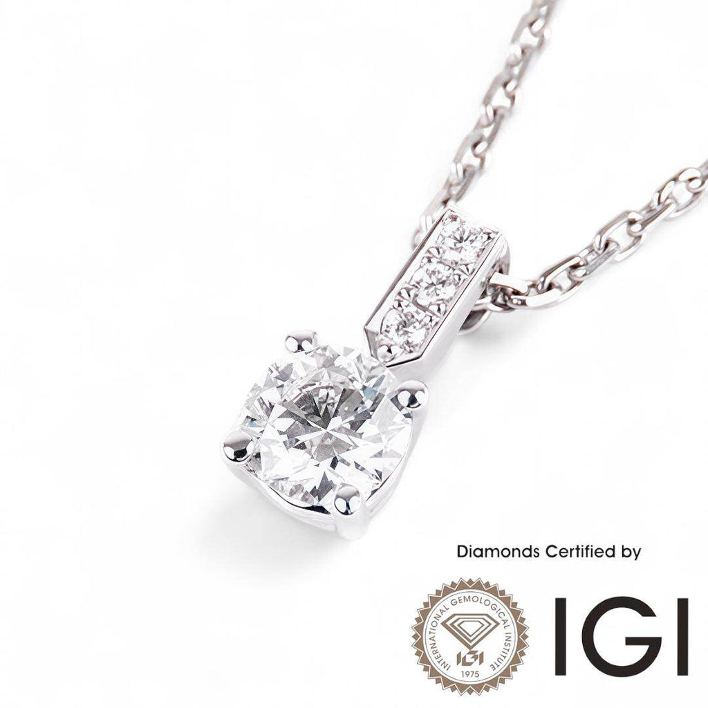 ASH032 Solitaire Lab Grown Diamond Pendant D VVS1 VVS2 3EX IGI Certified - Madison Avenue Diamond