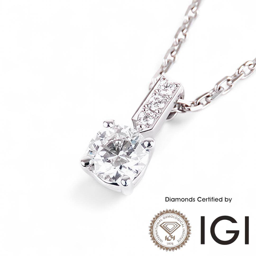 ASH032 Solitaire Lab Grown Diamond Pendant D VVS1 VVS2 3EX IGI Certified - Madison Avenue Diamond