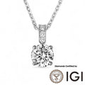 ASH032 Solitaire Lab Grown Diamond Pendant D VVS1 VVS2 3EX IGI Certified - Madison Avenue Diamond