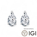ASH035 Pear . Lab-Grown Diamond . Earring, D, VVS1, VVS2, 2EX, IGI Certified - Madison Avenue Diamond