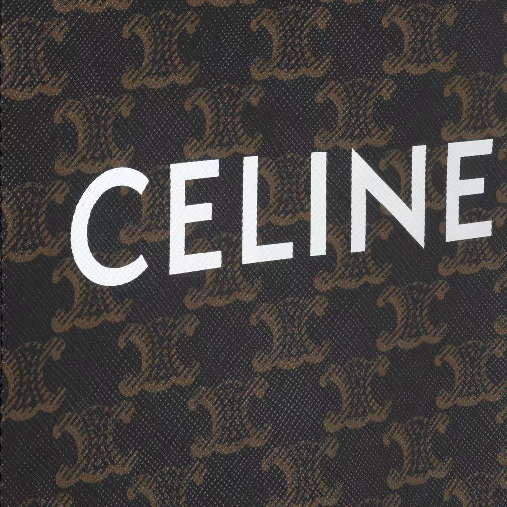 MINI VERTICAL CABAS IN TRIOMPHE CANVAS AND CALFSKIN WITH CELINE PRINT TAN image 3