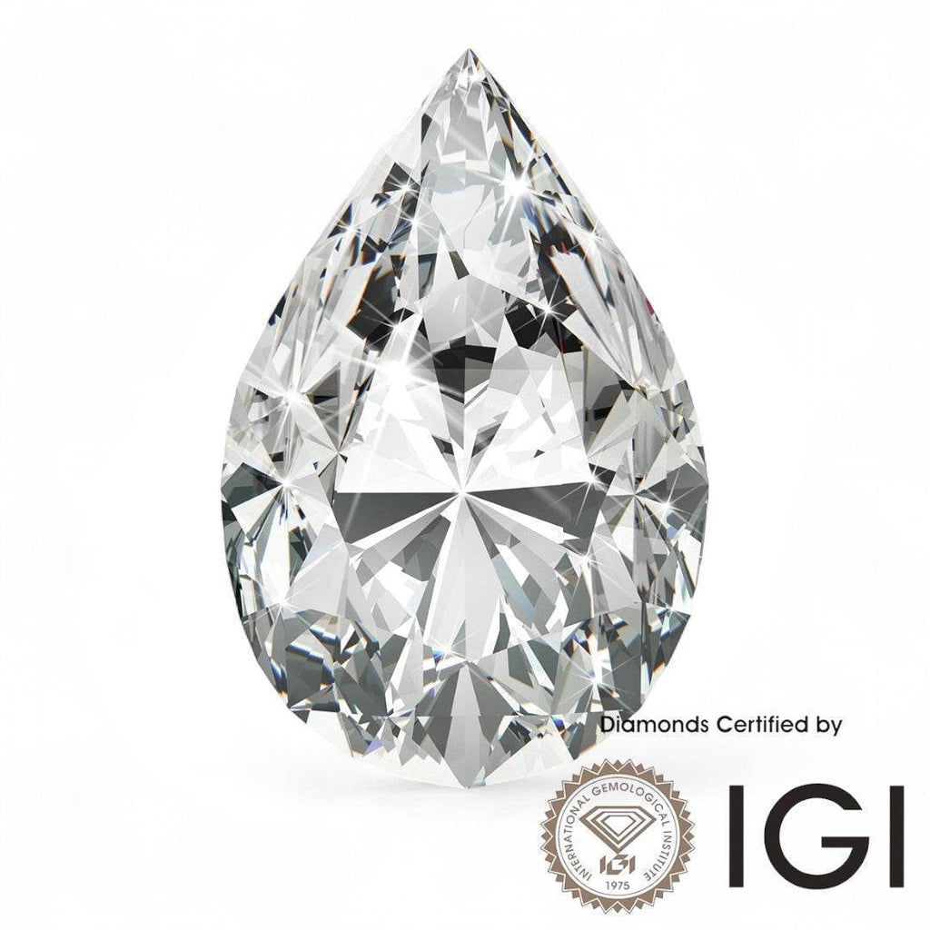 3.5ct Pear Shape Lab Grown Diamond D Color VVS1 VVS2 3EX IGI Certified - MadisonDia