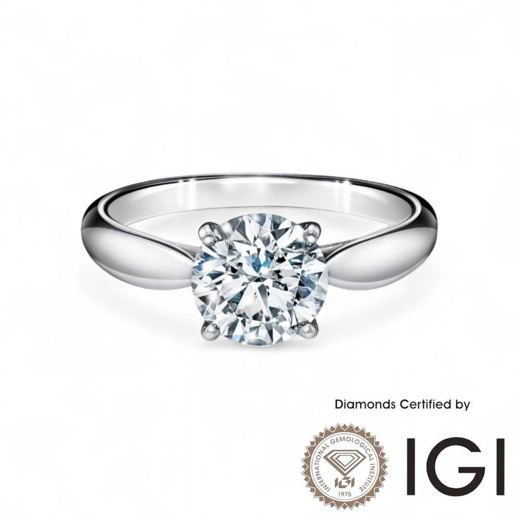 ASH014 Solitaire . Lab-Grown Diamond . Ring, D, VVS1, VVS2, 3EX, IGI Certified - Madison Avenue Diamond