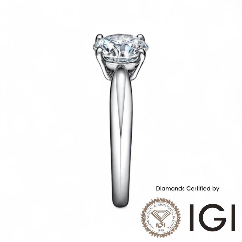 ASH014 Solitaire . Lab-Grown Diamond . Ring, D, VVS1, VVS2, 3EX, IGI Certified - Madison Avenue Diamond