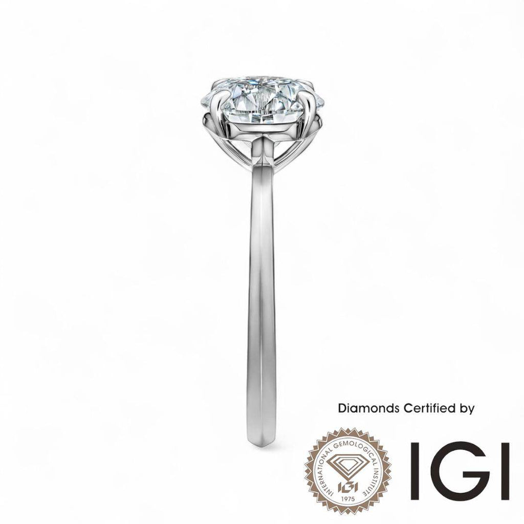 ASH016 Solitaire . Lab-Grown Diamond . Ring, D, VVS1, VVS2, 3EX, IGI Certified - Madison Avenue Diamond