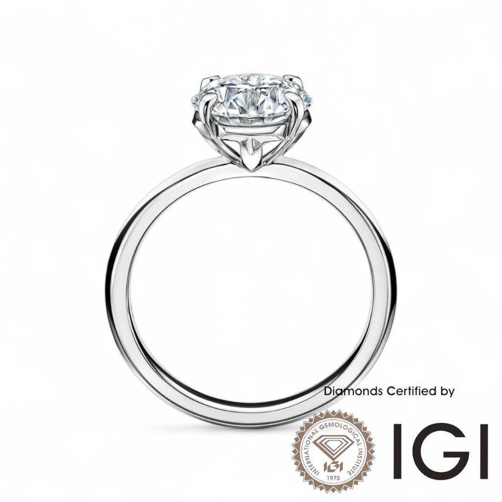 ASH016 Solitaire . Lab-Grown Diamond . Ring, D, VVS1, VVS2, 3EX, IGI Certified - Madison Avenue Diamond